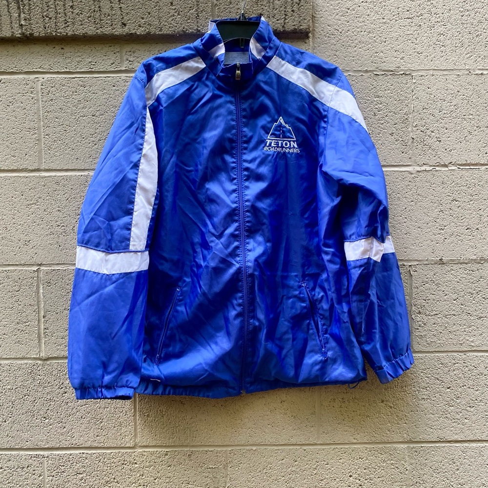 GTM Sportswear Windbreaker Jacket with Teton Roadrunners Logo Blue